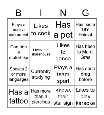 Peer Ed BINGO! Bingo Card