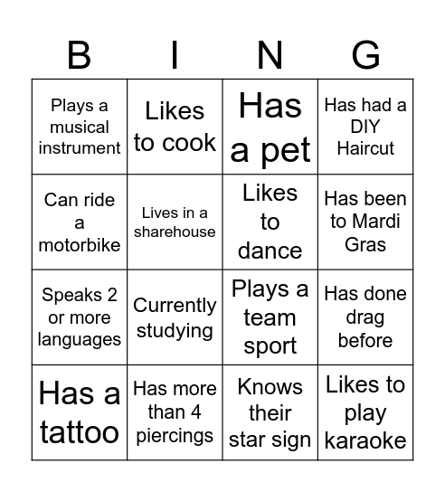 Peer Ed BINGO! Bingo Card