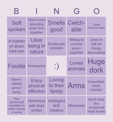 Are You My Type?? Bingo Card