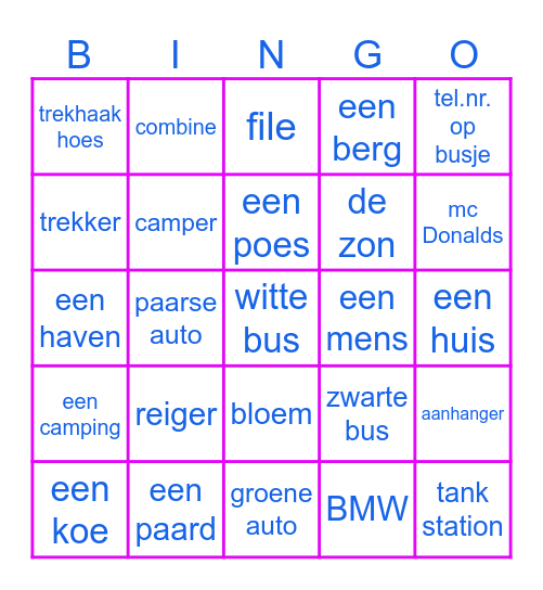 auto bingo Card