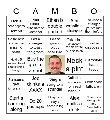 Campbell's Black Out Bucks Bingo Card