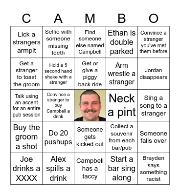 Campbell's Black Out Bucks Bingo Card