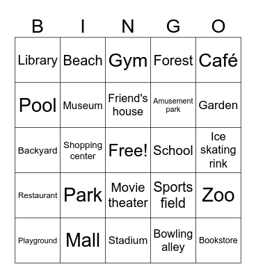 Let's Hangout Bingo Card