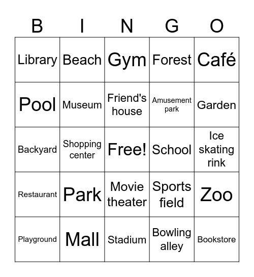 Let's Hangout Bingo Card