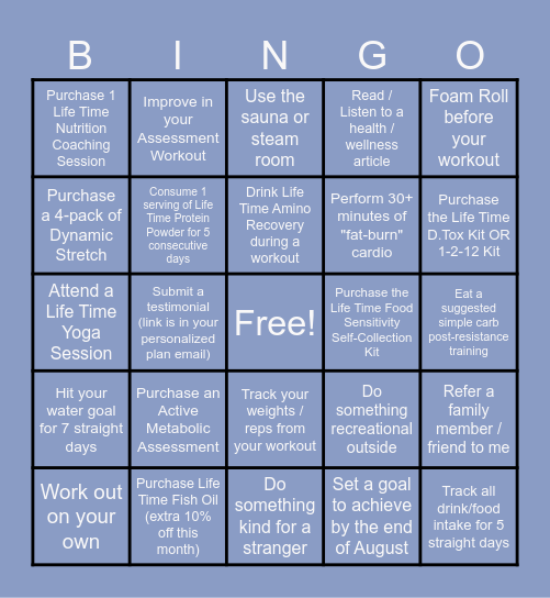 Training BINGO Card