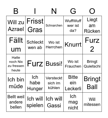 Buddy Bingo Card