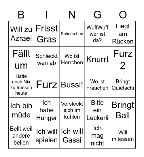 Buddy Bingo Card