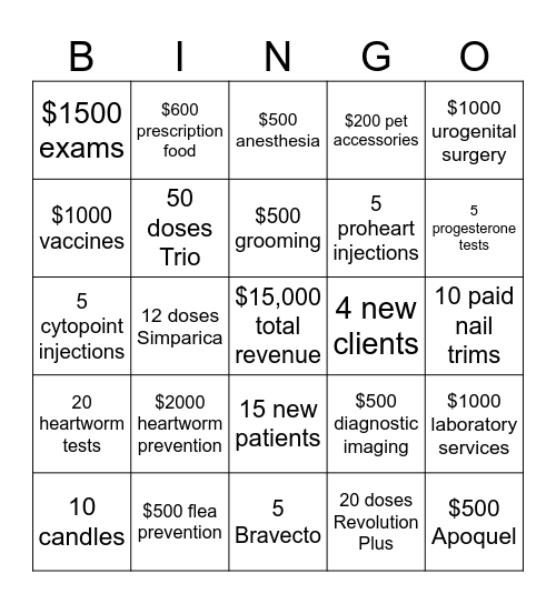 Single Day Challenge Bingo Card