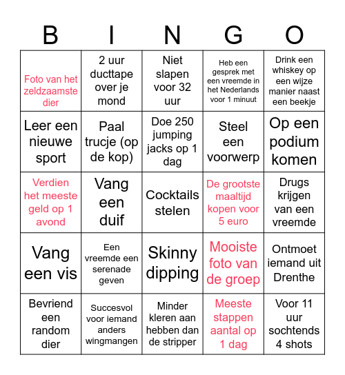 Bingo Balkan Boys &. Gals Bingo Card