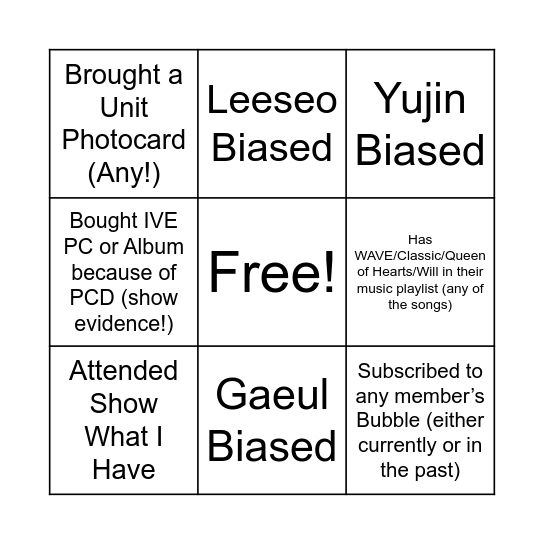 Bingo Card