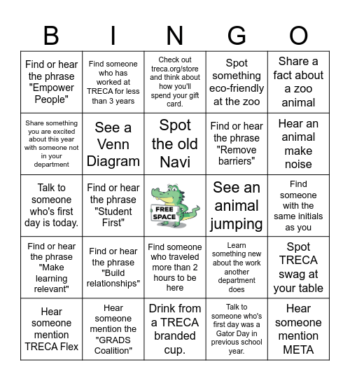 GATOR DAY BINGO Card