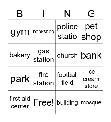 Neighborhood Bingo Card