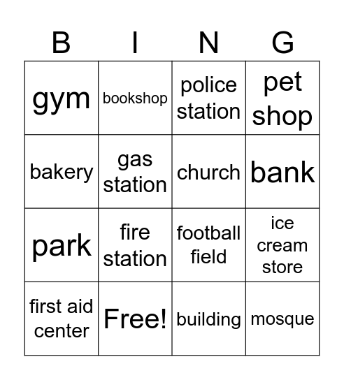 Neighborhood Bingo Card