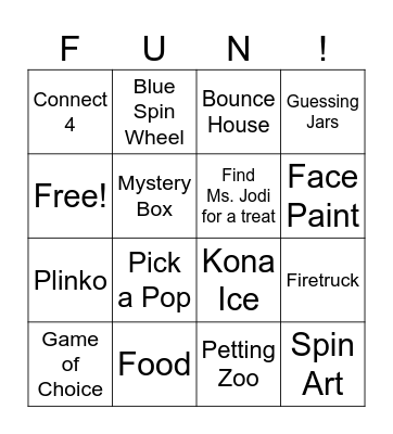 Carol Matheys Family Picnic Bingo Card