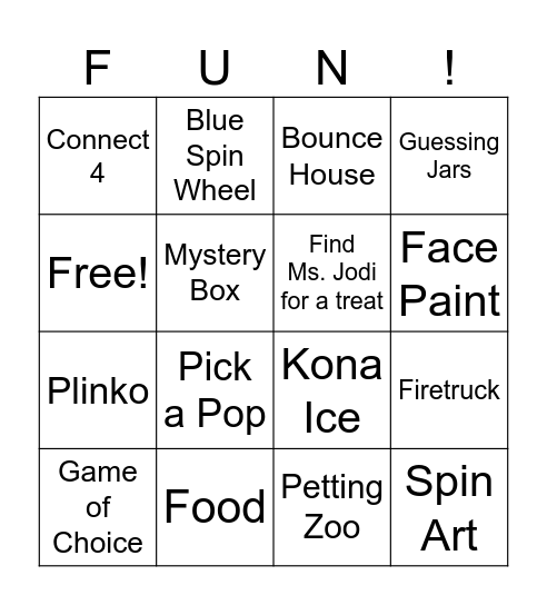 Carol Matheys Family Picnic Bingo Card