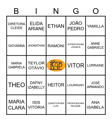 BINGO DOS NOMES 5º ANO EDUCAÇÃO INTEGRAL Bingo Card