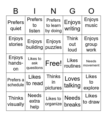 Neurodiversity Bingo! Bingo Card