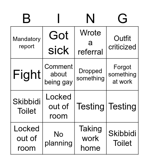 Tigerrrrrrrific Bingo Card