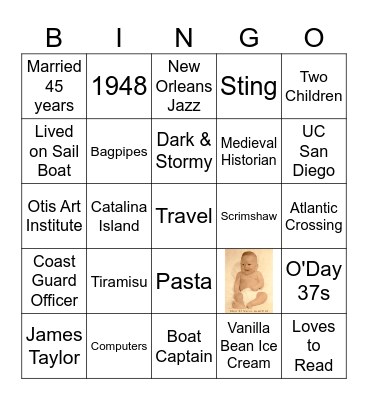 Happy Birthday Bill Bingo Card