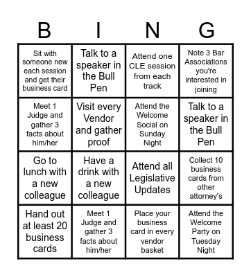 2024 Advanced Family Law CLE Bingo Card