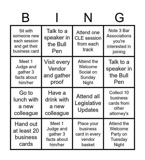 2024 Advanced Family Law CLE Bingo Card