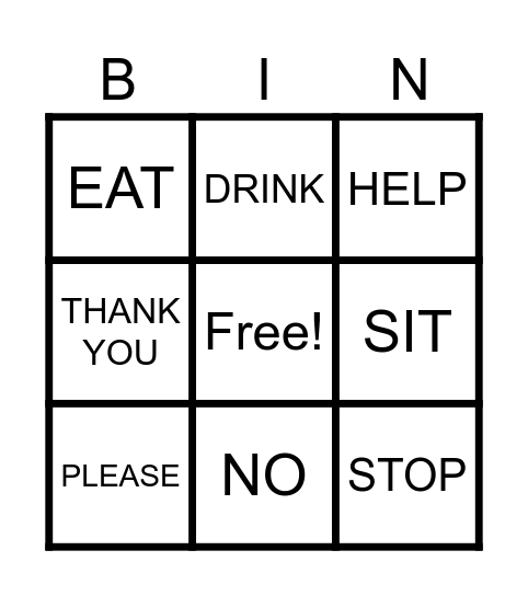 VOCABULARY Bingo Card