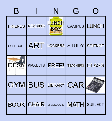 BACK TO SCHOOL Bingo Card