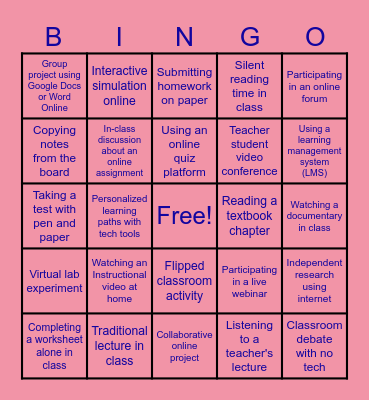 BLENDED LEARNING BINGO Card