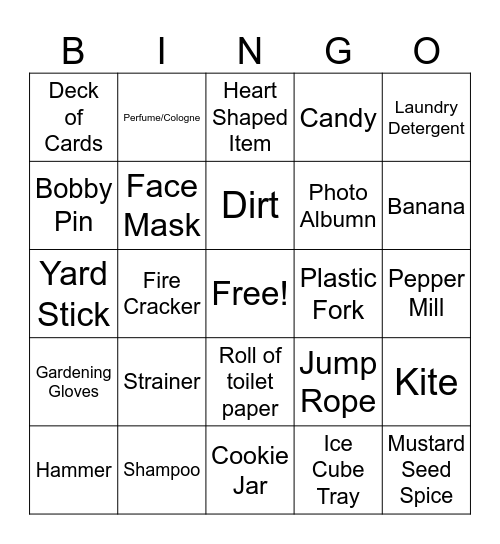 Scavenger Bingo Card #2 Bingo Card