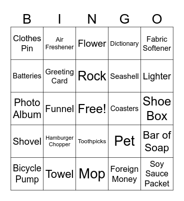 Scavenger Hunt Bingo #3 Bingo Card