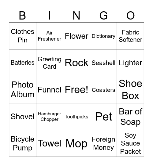 Scavenger Hunt Bingo #3 Bingo Card