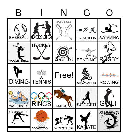 Olympic Bingo Card