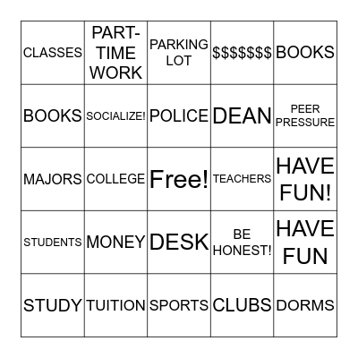 GRADUATION BINGO Card