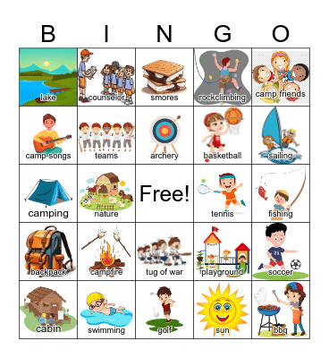 Summer Camp Bingo Card