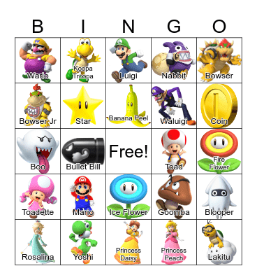 Mario Bingo Card