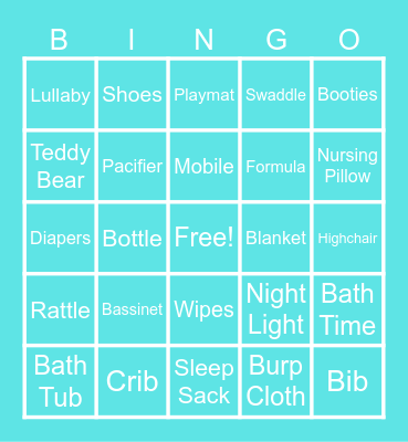 BABY SHOWER BINGO Card