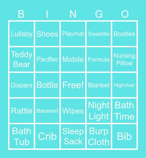 BABY SHOWER BINGO Card
