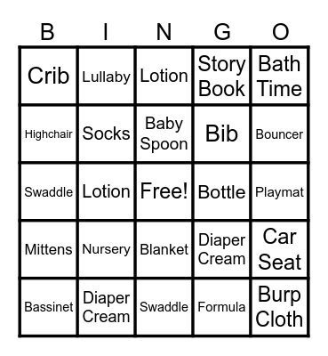 BABY SHOWER BINGO Card