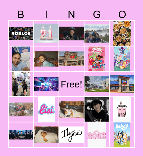 Lisi 21st Birthday Bingo Card