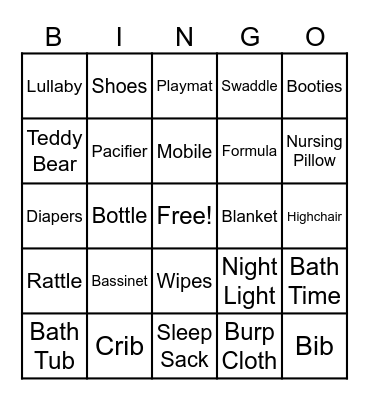 BABY SHOWER BINGO Card