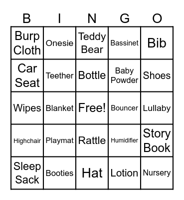 BABY SHOWER BINGO Card