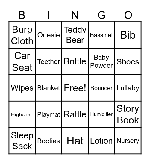 BABY SHOWER BINGO Card