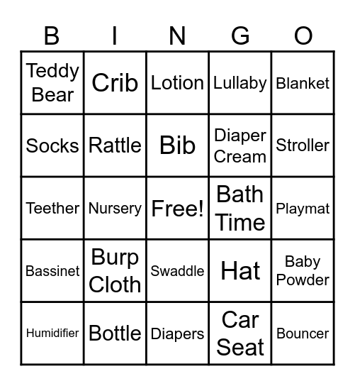 BABY SHOWER BINGO Card