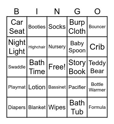 BABY SHOWER BINGO Card