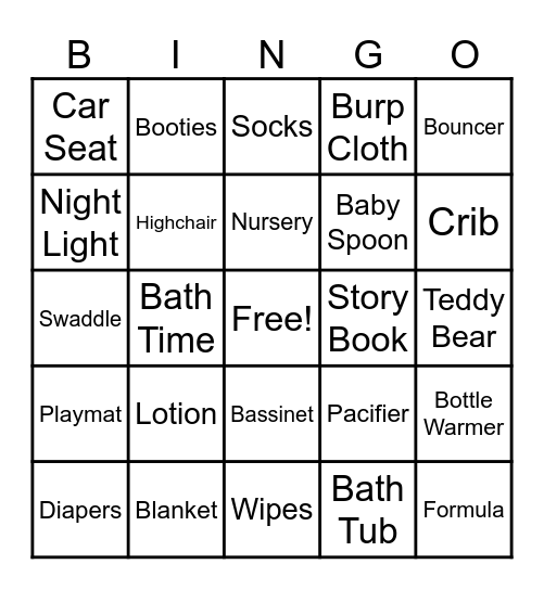 BABY SHOWER BINGO Card