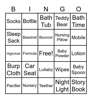 BABY SHOWER BINGO Card