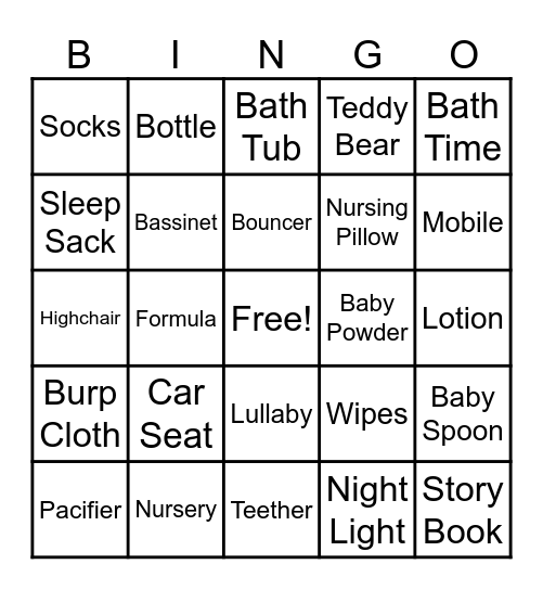 BABY SHOWER BINGO Card