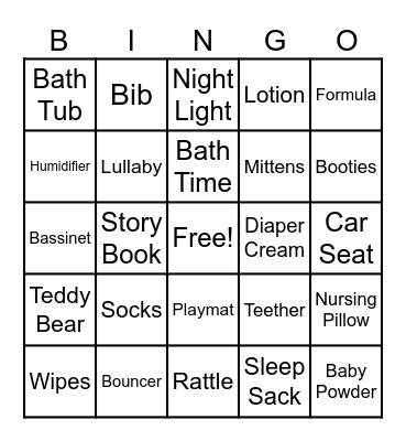 BABY SHOWER BINGO Card
