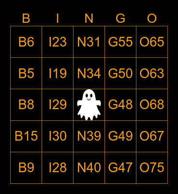 Happy Halloween! Bingo Card