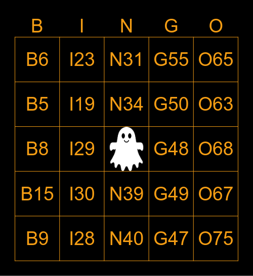 Happy Halloween! Bingo Card